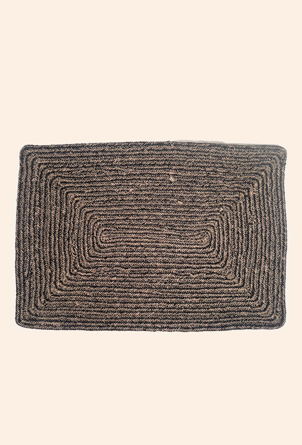 Mantel individual de yute y algodón trenzado negro Arena-Calma House