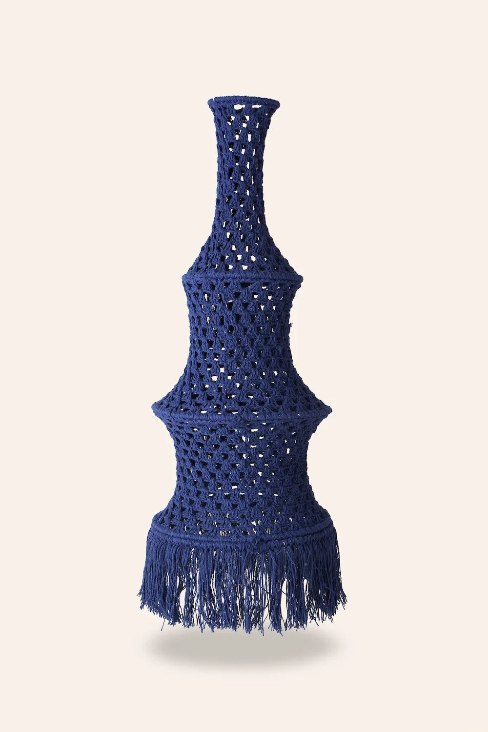 Pantalla mediana para lámpara de techo de crochet azul Pleko-Calma House