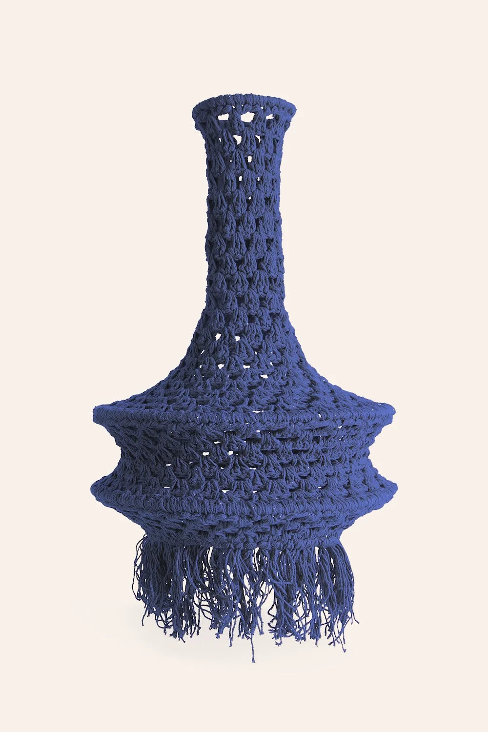 Pantalla pequeña para lámpara de techo de crochet azul Pleko-Calma House