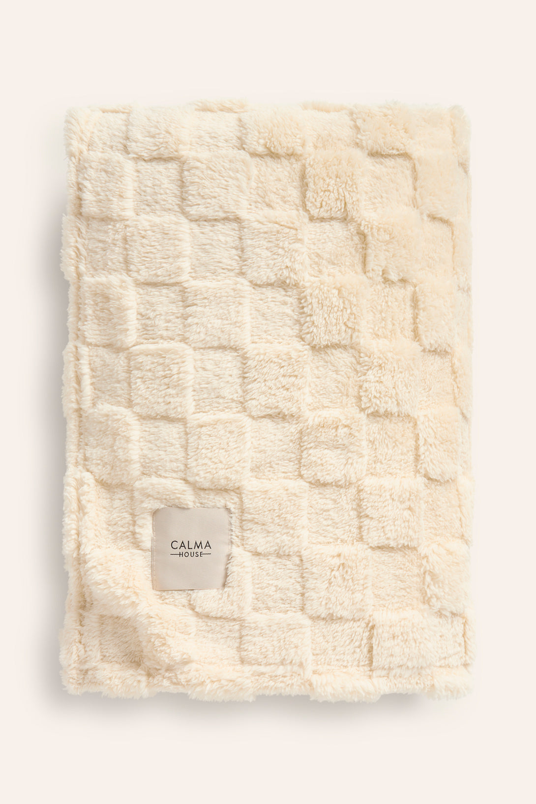 Plaid de cuadros a tonos crudos Damero-Calma House