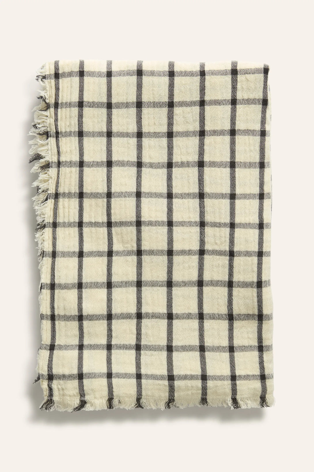 Plaid de muselina a cuadros crudo Piazze-Calma House