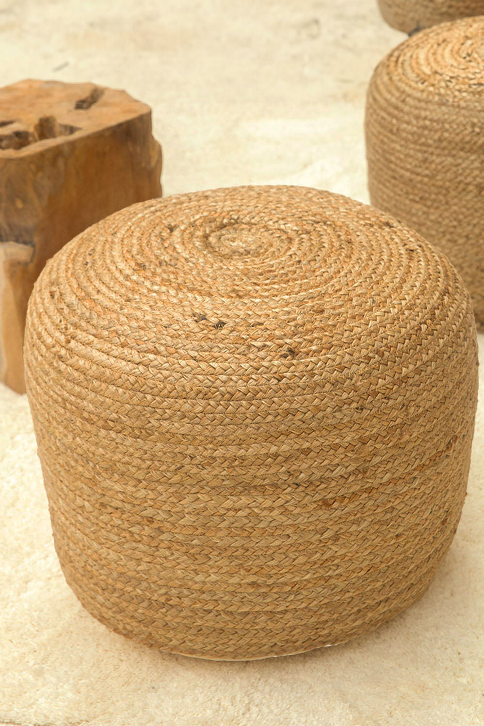 Puf redondo de yute Ural-Calma House