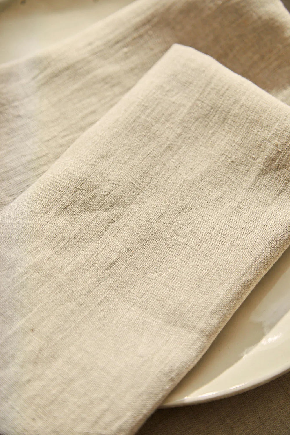 Set de 2 servilletas de puro lino beige Lino-Calma House