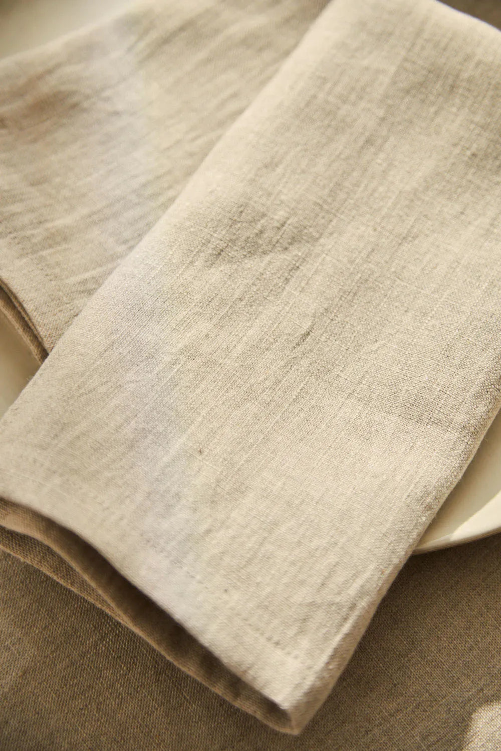 Set de 2 servilletas de puro lino beige Lino-Calma House
