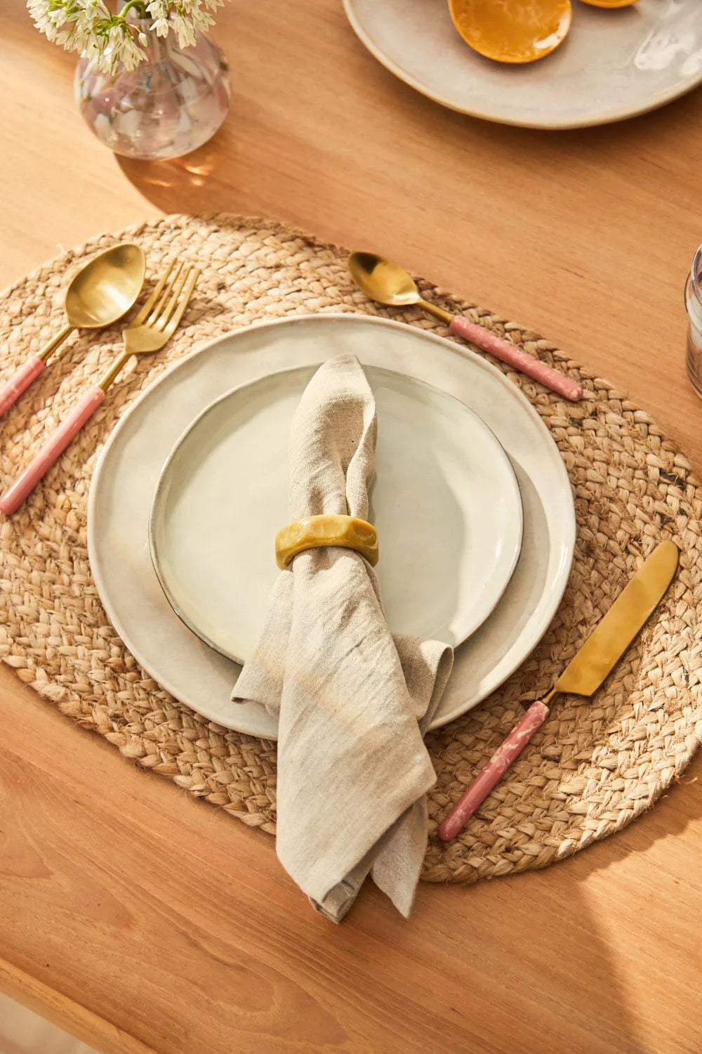 Set de 2 servilletas de puro lino beige Lino-Calma House