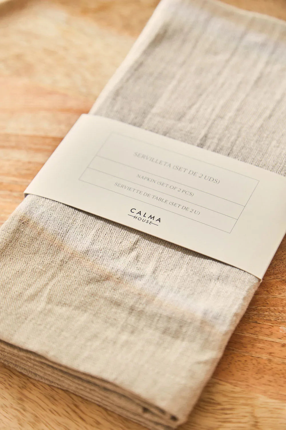 Set de 2 servilletas de puro lino beige Lino-Calma House