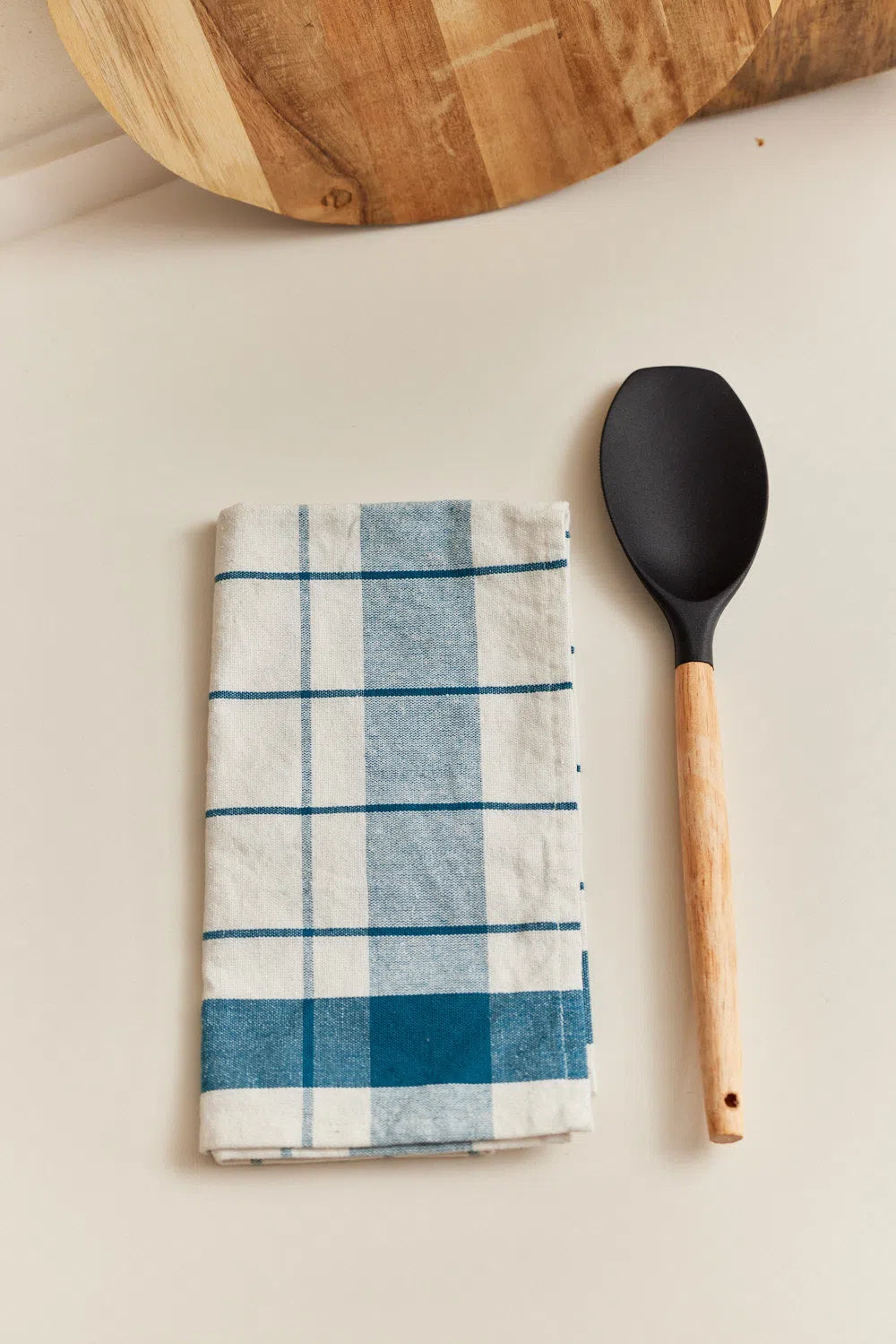 Set de 2 trapos de cocina a cuadros azul Aveiro-Calma House