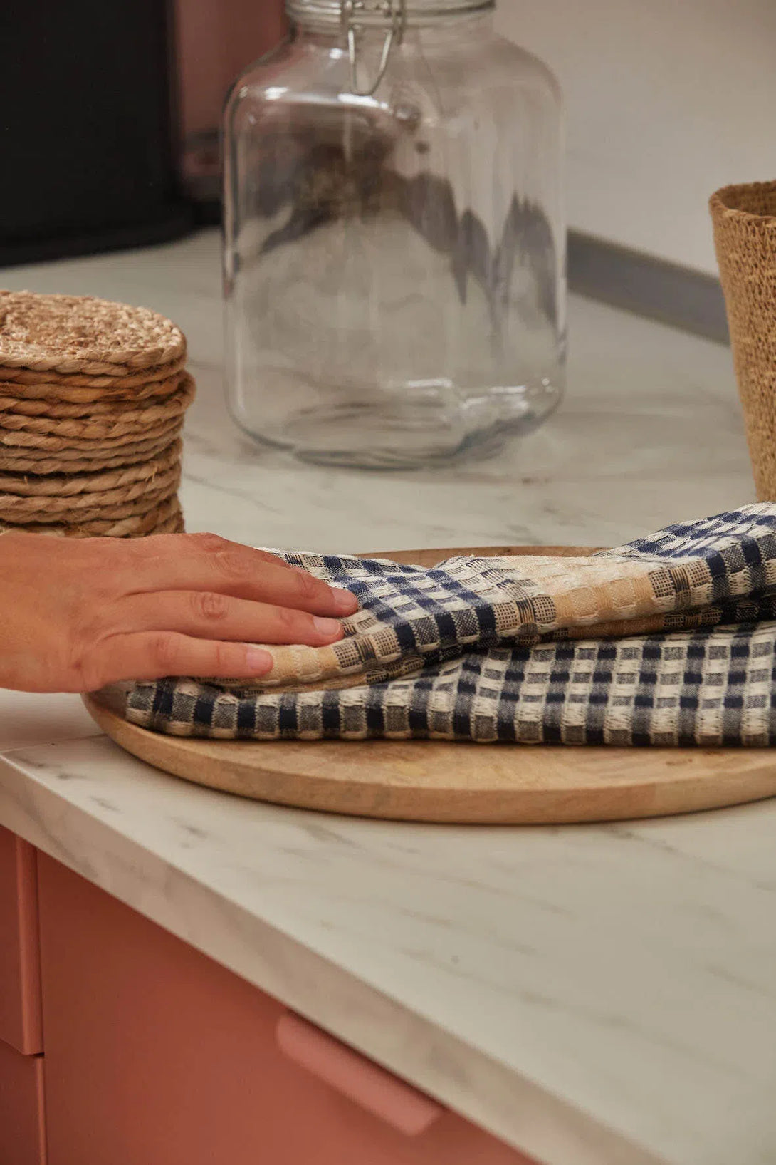 Set de 2 trapos de cocina de algodón azul oscuro Ibiza-Calma House