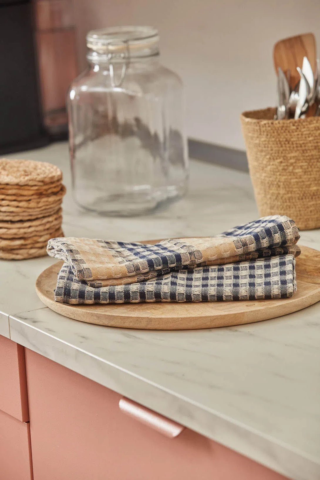 Set de 2 trapos de cocina de algodón azul oscuro Ibiza-Calma House