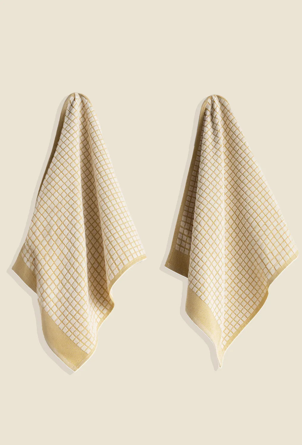 Set de 2 trapos de cocina de algodón mostaza Oporto-Calma House