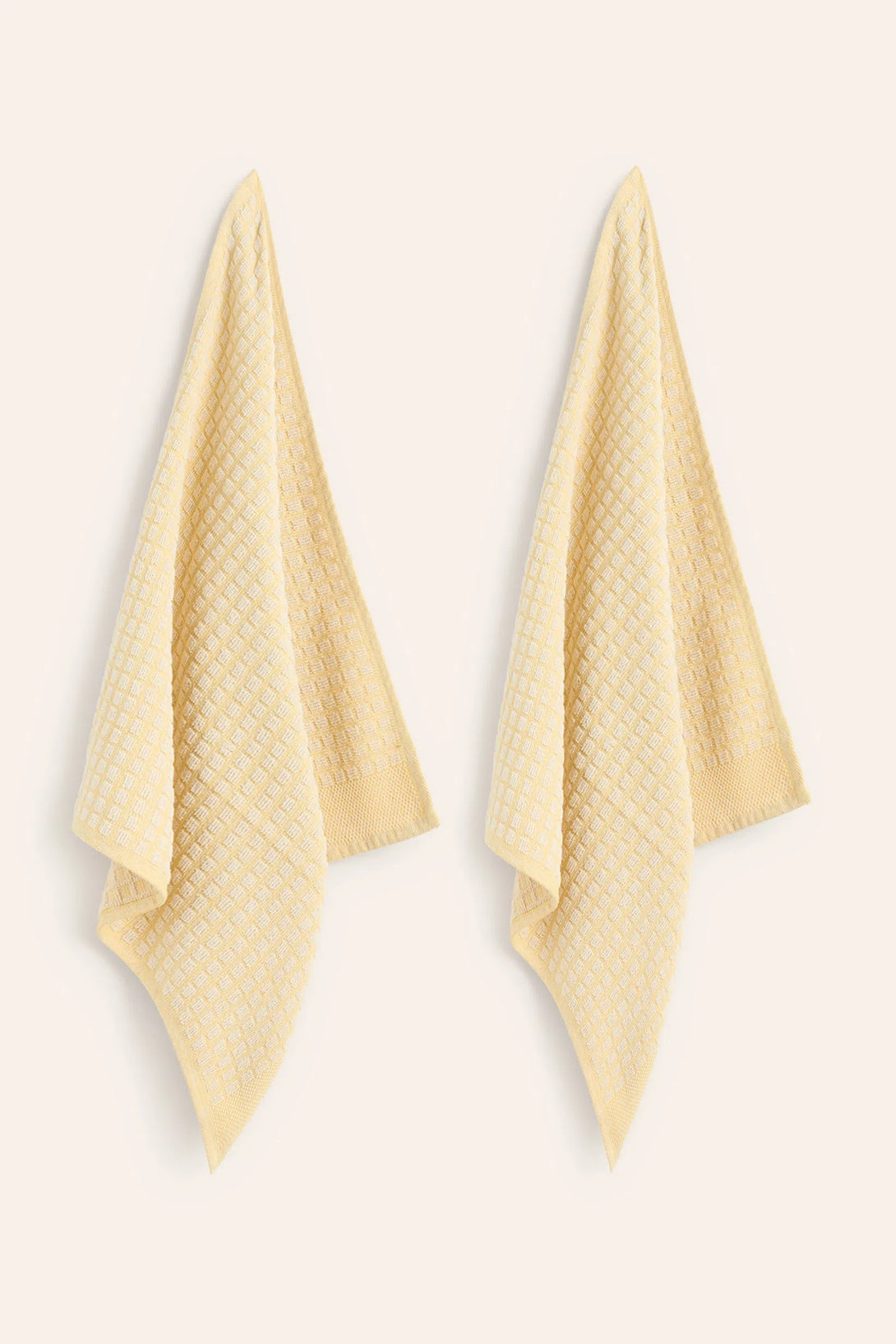 Set de 2 trapos de cocina de algodón mostaza Oporto-Calma House